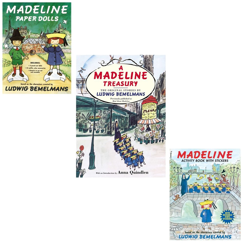 Madeline Gift Set of Ludwig Bemelmans 6 Story Collection, Madeline and Pepito Paper Dolls, Activities with Stickers, and Gift Book Bag (Encourage Young Girls to be Fearless, Independent, Confident)