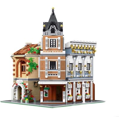 General Jim's Corner Flower Shop and Caf City Modular Building Block Set 3036 Piece Two Story Architectural Building Brick Model Or Building Block Playset with Accessories - for All Building Levels