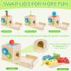 JUSTWOOD Montessori Toys for 1+ Year Old, 8-in-1 Wooden Play Kit Includes Object Permanent Box, Learning Activity Cube, Sorting & Stacking Toy, Carrot Harvest Game, Gift for Boys Girls Age 12+ Months view 3