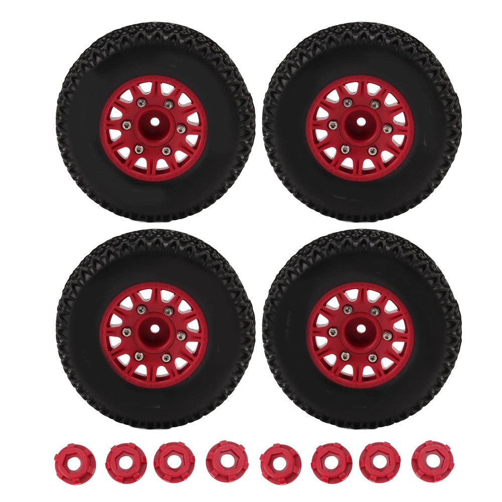 for 1/10 RC Short Course Truck Tires for ARRMA for SENTON for for Slash 12mm 14mm 17mm Hex RC Truck Tires(Red)