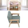 Doll House Sofa 1:12 Doll House Miniature Japanese Single Fabric Armchair Sofa Living Room Furniture Decoration(Grey Green) view 4
