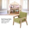 Doll House Sofa 1:12 Doll House Miniature Japanese Single Fabric Armchair Sofa Living Room Furniture Decoration(Grass Green) view 2