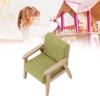 Doll House Sofa 1:12 Doll House Miniature Japanese Single Fabric Armchair Sofa Living Room Furniture Decoration(Grass Green) view 4