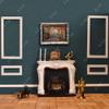 iLAND Dollhouse Furniture and Accessories of Dollhouse Fireplace on 1/12 Scale w/Fire Light & Fireplace Tools & Tong & Firewood Rack (Rococo 4pcs) view 2