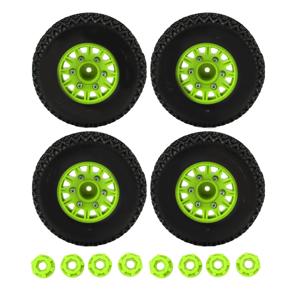 Alomejor for 1/10 RC Short Course Truck Tires for ARRMA for SENTON for for Slash 12mm 14mm 17mm Hex RC Truck Tires(Green)