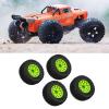Alomejor for 1/10 RC Short Course Truck Tires for ARRMA for SENTON for for Slash 12mm 14mm 17mm Hex RC Truck Tires(Green) view 2