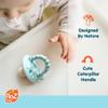 RaZbaby Soft Silicone Infant & Baby 3M+ Teether Toy Massaging Bristles Teething Relief Pacifier - Soothes Sore Gums - Hands-Free & Easy-to-Hold Chompy Teether, BPA Free (RED/Pink) view 3