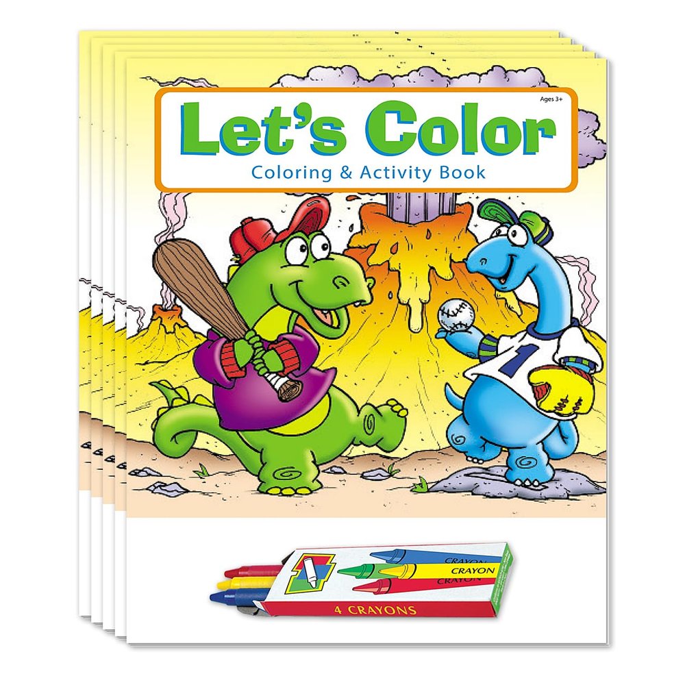 ZOCO Let's Color Coloring Books (50 Bulk Pack, with Crayons) Goodie Bag,Stocking Stuffers Party Favors Games, Puzzles, Fun Activities for Kids