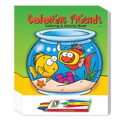 ZOCO Coloring Friends Coloring Books (50 Bulk Pack, with Crayons) Learn About Pets/Animals Veterinarian Supplies Games, Puzzles, Fun Activities for Kids