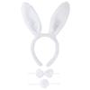 Aoduoer Bunny Rabbit Costume Accessory Kit, Rabbit Costume Bunny Ears Headbands Tail Bow Tie Set for Easter Halloween Christmas Party (White) BY-EAR-BOW-T view 1