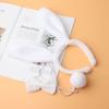 Aoduoer Bunny Rabbit Costume Accessory Kit, Rabbit Costume Bunny Ears Headbands Tail Bow Tie Set for Easter Halloween Christmas Party (White) BY-EAR-BOW-T view 2