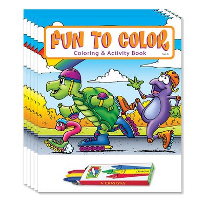 ZOCO  Fun to Color Activity Books for Kids Ages 3+ (50 Bulk Pack, With Crayons)  Summer Party Favors, Goodie Bag Fillers, Games & Puzzles