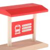 Menolana Kids Wooden Train Scene Props Building Set, Bus Stop view 3