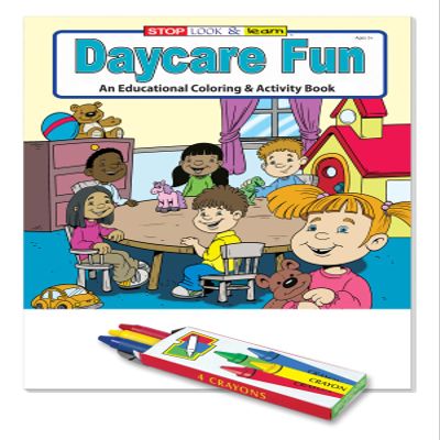 ZOCO Daycare Fun Educational Coloring Books (50 Bulk Pack, With Crayons) Preschool Handout, Party Favor Games, Puzzles, Activities for Kids