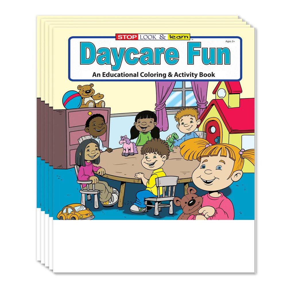 ZOCO Daycare Fun Coloring Books (50 Bulk Pack, Without Crayons) Preschool Educational Games, Puzzles, Activities for Kids