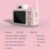 Kids Camera, 1080P Digital Dual Camera for Girls and Boys with 2.0 Inch IPS Screen for Age 3-9, Toddler Portable Toy Cartoon Stickers Selfie Video Camera with 32GB Memory Card-M-Pink view 2