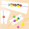 Stages Learning Language Builder Stringing Beads Kit Curriculum for Autism & Preschool 144 Wood Beads and 40 Patterning Flashcards, Home Set view 4