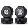 RCLIONS 1.9inch Beadlock Wheels and Tires with Foam Insert for 1/10 RC Car Axial SCX10,TRX4,D90 (Black+Silver) view 2