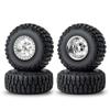 RCLIONS 1.9inch Beadlock Wheels and Tires with Foam Insert for 1/10 RC Car Axial SCX10,TRX4,D90 (Silver) view 1