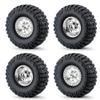 RCLIONS 1.9inch Beadlock Wheels and Tires with Foam Insert for 1/10 RC Car Axial SCX10,TRX4,D90 (Silver) view 4
