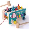 Menolana Colorful Wooden ing Pounding Bench Educational Beat Toys with Mallets for Toddlers Kids, Style B view 3