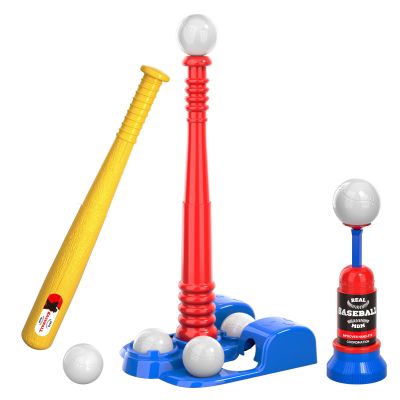 Bennol T Ball Set Toys for Ages 3-5 5-8, Kids Baseball Tee for Boys Toddlers Includes 6 Balls, Auto Ball Launcher, Outdoor Outside Sports T Balls Set Toys Gifts for 3 4 5 6 Year Old Boys Kids Toddlers