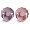 FRIGG Daisy SilkySoft Silicone Baby Pacifier | Made in Denmark | BPA-Free (Baby Pink/Soft Lilac, 6-18 Months) view 2