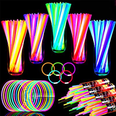 TURNMEON 360 Pack Ultra Bright Glow Sticks Bulk Party Pack Supplies Glow In The Dark Football Valentines Carnival Mardi Gras Day Party Favors Necklace Bracelet with Connector Light Up 14Hrs Long Last