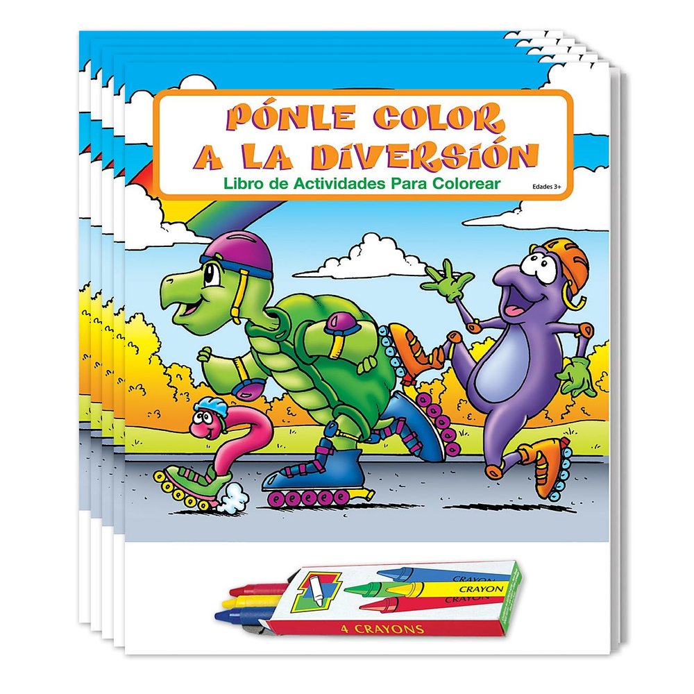 ZOCO Fun to Color (in Spanish) Coloring Books (50 Bulk Pack, With Crayons) Games, Puzzles, Activities for Kids