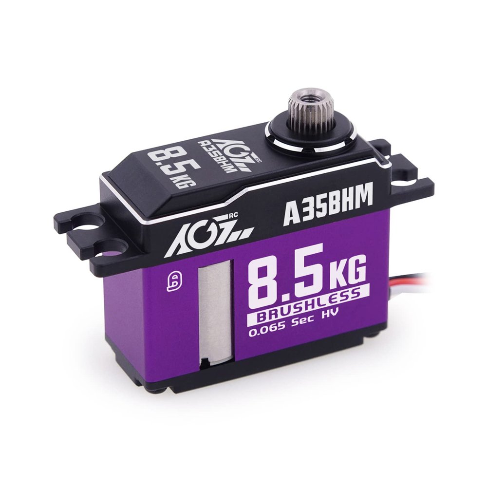 AGFRC 8.5KG Digital RC Steering-Servo-Motor - 0.065Sec High Speed Brushless HV Full CNC Case Titanium Gear Servo for 1/10 1/12 RC Car (A35BHM)