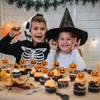 30 PCS Glitter Jack-O-Lantern Cupcake Toppers - Halloween Cupcake Picks for Kids Birthday Festival Party Cake Decorations view 3