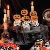 30 PCS Glitter Jack-O-Lantern Cupcake Toppers - Halloween Cupcake Picks for Kids Birthday Festival Party Cake Decorations view 4