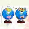 Elegant Classic Retro World Earth Education Map with A Wooden Rack Blue Ocean World Gelast 12.5" view 2