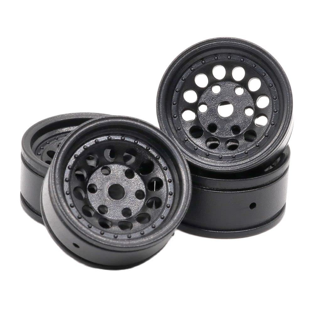 BAIJAC X01 Parts Plastic 18mm Wheels 1:32 Climbing Model (Color : 4Pcs Black)