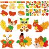 24 Sets Fall Craft Kits Cute Animals Crafts Stickers Bulk DIY Turkey Autumn Owl Ornament Decoration Maple Leaves Thanksgiving Art for Fall Autumn Halloween Home Classroom Game Activities Party Favors view 1