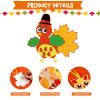 24 Sets Fall Craft Kits Cute Animals Crafts Stickers Bulk DIY Turkey Autumn Owl Ornament Decoration Maple Leaves Thanksgiving Art for Fall Autumn Halloween Home Classroom Game Activities Party Favors view 2