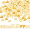 CHGCRAFT 100Pcs 5 Styles Miniature Kitchen Food Cheese Resin Simulation Cheesecake Models Gold Artificial Food DIY Decor Ornament for Dollhouse Kitchen Decoration DIY Accessory, 20x20x3mm view 1