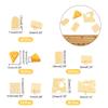 CHGCRAFT 100Pcs 5 Styles Miniature Kitchen Food Cheese Resin Simulation Cheesecake Models Gold Artificial Food DIY Decor Ornament for Dollhouse Kitchen Decoration DIY Accessory, 20x20x3mm view 2