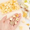CHGCRAFT 100Pcs 5 Styles Miniature Kitchen Food Cheese Resin Simulation Cheesecake Models Gold Artificial Food DIY Decor Ornament for Dollhouse Kitchen Decoration DIY Accessory, 20x20x3mm view 3