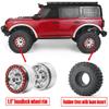 RCLIONS 1.9inch Aluminum Beadlock Wheels and Rubber Tires with Foam Insert for 1/10 RC Car Axial SCX10 90046,SCX10-III,TRX4,D90 (Silver+Red) view 2