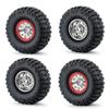 RCLIONS 1.9inch Aluminum Beadlock Wheels and Rubber Tires with Foam Insert for 1/10 RC Car Axial SCX10 90046,SCX10-III,TRX4,D90 (Silver+Red) view 4