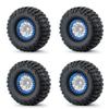 RCLIONS 1.9inch Aluminum Beadlock Wheels and Rubber Tires with Foam Insert for 1/10 RC Car Axial SCX10 90046,SCX10-III,TRX4,D90 (Matte Silver+Blue) view 2