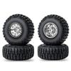 RCLIONS 1.9inch Aluminum Beadlock Wheels and Rubber Tires with Foam Insert for 1/10 RC Car Axial SCX10 90046,SCX10-III,TRX4,D90 (Silver+Black) view 1