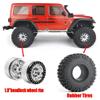 RCLIONS 1.9inch Aluminum Beadlock Wheels and Rubber Tires with Foam Insert for 1/10 RC Car Axial SCX10 90046,SCX10-III,TRX4,D90 (Silver+Black) view 3