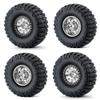RCLIONS 1.9inch Aluminum Beadlock Wheels and Rubber Tires with Foam Insert for 1/10 RC Car Axial SCX10 90046,SCX10-III,TRX4,D90 (Silver+Black) view 4