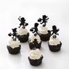 24 PCS Black Glitter Trick or Treat Cupcake Picks - Halloween Cupcake Toppers for Baby Shower, Kids Birthday Party Cake Decorations view 3