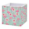 Kigai Beautiful Pink Flamingo Cube Storage Bin, Large Foldable Organizer Basket for Toys, Shelves, Laundry, Nursery -11 x 11 x 11 in view 1