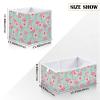 Kigai Beautiful Pink Flamingo Cube Storage Bin, Large Foldable Organizer Basket for Toys, Shelves, Laundry, Nursery -11 x 11 x 11 in view 2