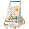 PairPear Wooden Baby Walker, Baby Push Walker, Montessori Walker Toy with Activity Center for Girls Boys, Adjustable Speed Baby Walker for Kids Development view 1