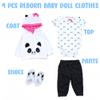 Reborn Baby Dolls Clothes 20 inch Outfit Accessories for 17-22 Inch Newborn Baby Doll GirlPanda 4pcs Set  view 2